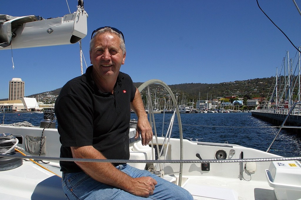 Rob Fisher aboard Helsal III  © Bruce Montgomery